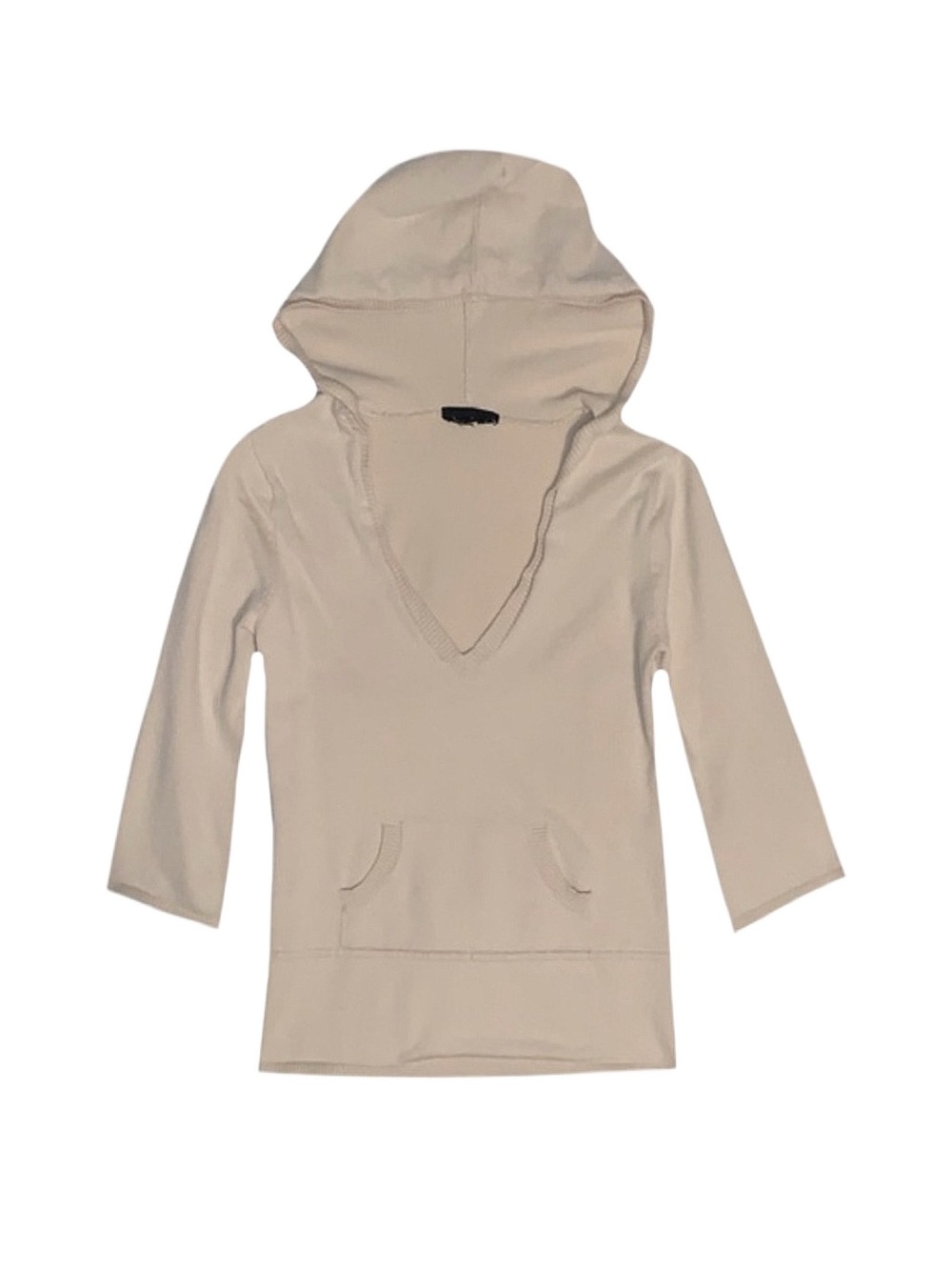 WOMEN'S Tan Hooded 3/4 Sleeve Sweater Size Small